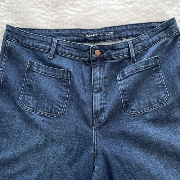 Old Navy Extra High Rise Wide Leg Jeans Trouser Denim Medium Wash Womens Plus 20 - Picture 5 of 11